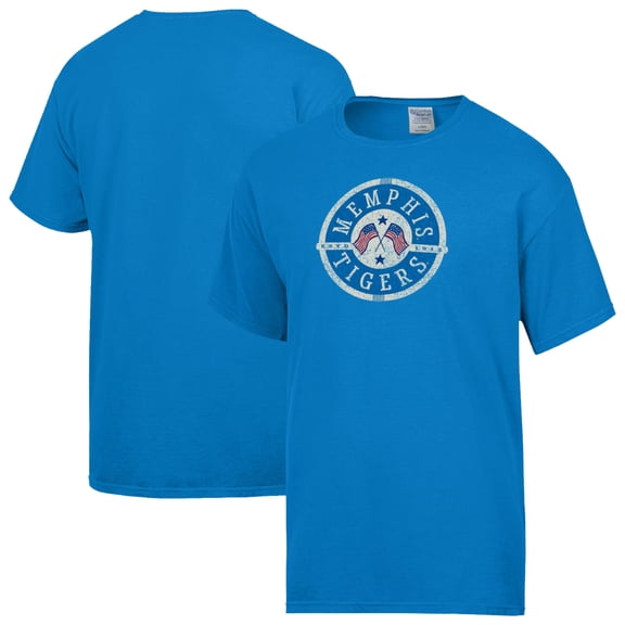 Men's ComfortWash Blue Memphis Tigers Flag T-Shirt