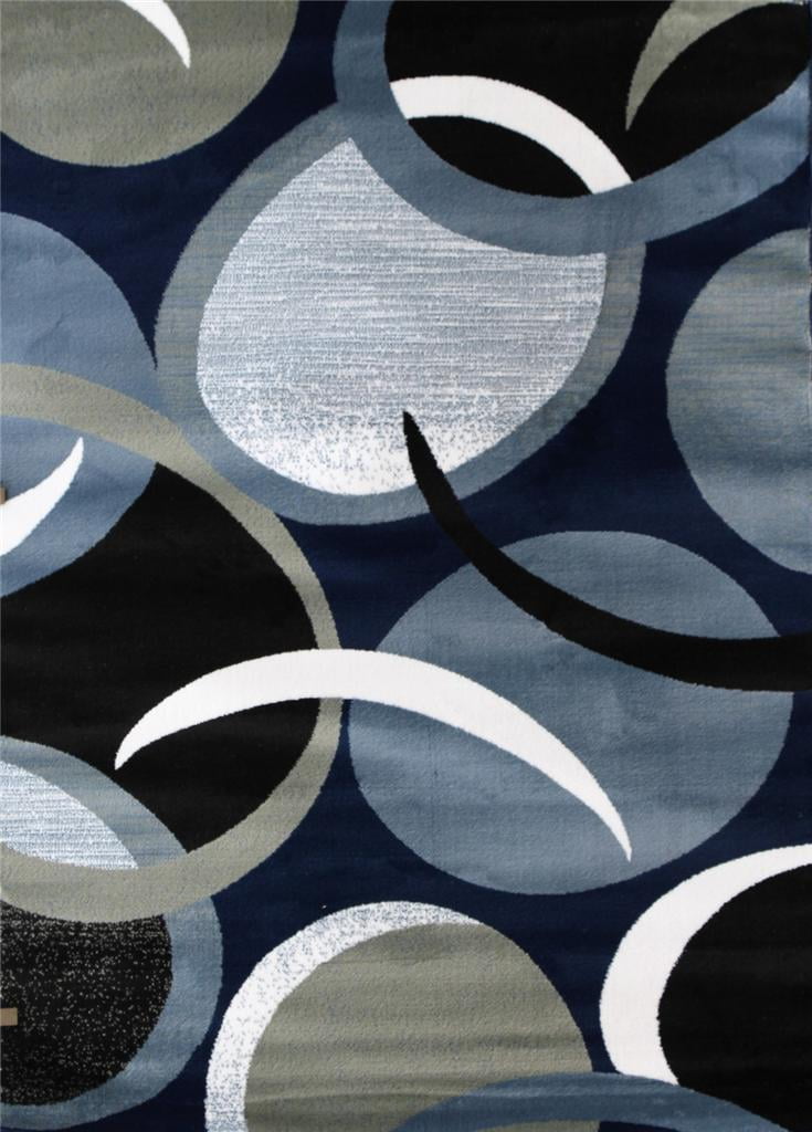 Persian Rugs 1062 Blue Swirls Modern Abstract Area Rug 8x11 Persian Rugs 1062 Blue Swirls Modern Abstract Area Rug 8x11