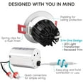 thumbnail image 6 of Luxrite 2 inch Dimmable LED Recessed Light with J-Box, 8W =50W, 4100K Cool White, 600 Lumens, 6-Pack, 6 of 7