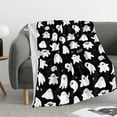 thumbnail image 4 of Spooky Blanket Halloween Throw Blankets Gift for Girls Boys, Black and White Ghost Blanket Plush Soft Fleece Flannel for Toddler Kids Adults Lap Chair Halloween Decor 50"X40", 4 of 6