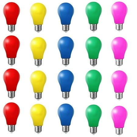 

20Pcs Colored LED Bulbs Pear Shape 3W E27 Mixed Outdoor KTV Hotel Decor