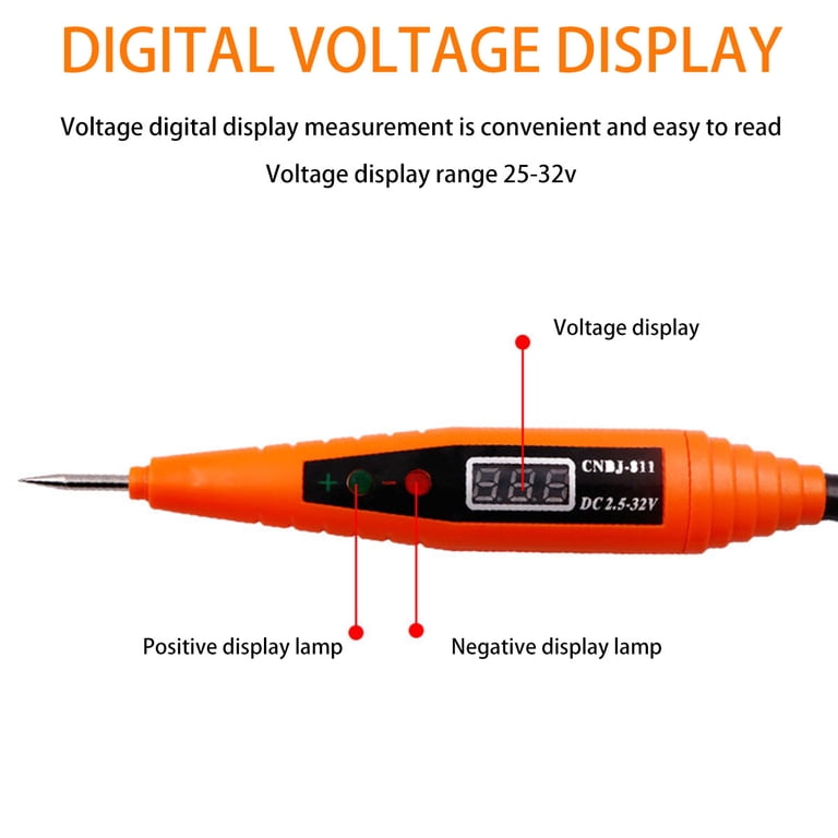 Gpoty Digital Automotive Circuit Tester 2.5-32V Bidirectional Voltage Tester  Vehicle Electric Light Test Pen Probe Detector Portable Testing Circuit Low  Voltage System for Trailer Motorcycle Boat - Walmart.com