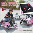 thumbnail image 4 of Aosom 12V Electric Go Kart, 5 MPH Drifting Car for Kids Outdoor Ride on Toy with Slow Start, Music, Colorful Lights, for 8-12 Years Old, Pink, 4 of 9