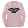 thumbnail image 2 of Wild Bobby, Colorful Rainbow Patterned Butterfly Animal Lover Mens Long Sleeve Shirt, Light Pink, Large, 2 of 3