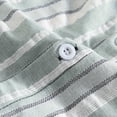 thumbnail image 4 of Kosheko Men's Casual Textured Long-Sleeve Shirt Thin Vertical Stripes Point Collar for Weekend Morning Brunch Outings Green S, 4 of 7
