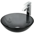 thumbnail image 5 of VIGO Glass Round Vessel Bathroom Sink in Sheer Black with Duris Faucet and Pop-Up Drain in Chrome, 5 of 10