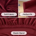thumbnail image 4 of Stretch Armchair Slipcover Anti-Slip Furniture Protector Velvet 1-Piece Banquet Armchair Slipcover for Living Room, Friendly for Pets, Mid Century Modern Style (Burgandy), 4 of 7