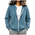 thumbnail image 3 of cocolona Womens Zipper Cardigan Sweater Trendy Crew Neck Long Sleeve Casual Sweater Knit Warm Fall Winter Cardigan, 3 of 6