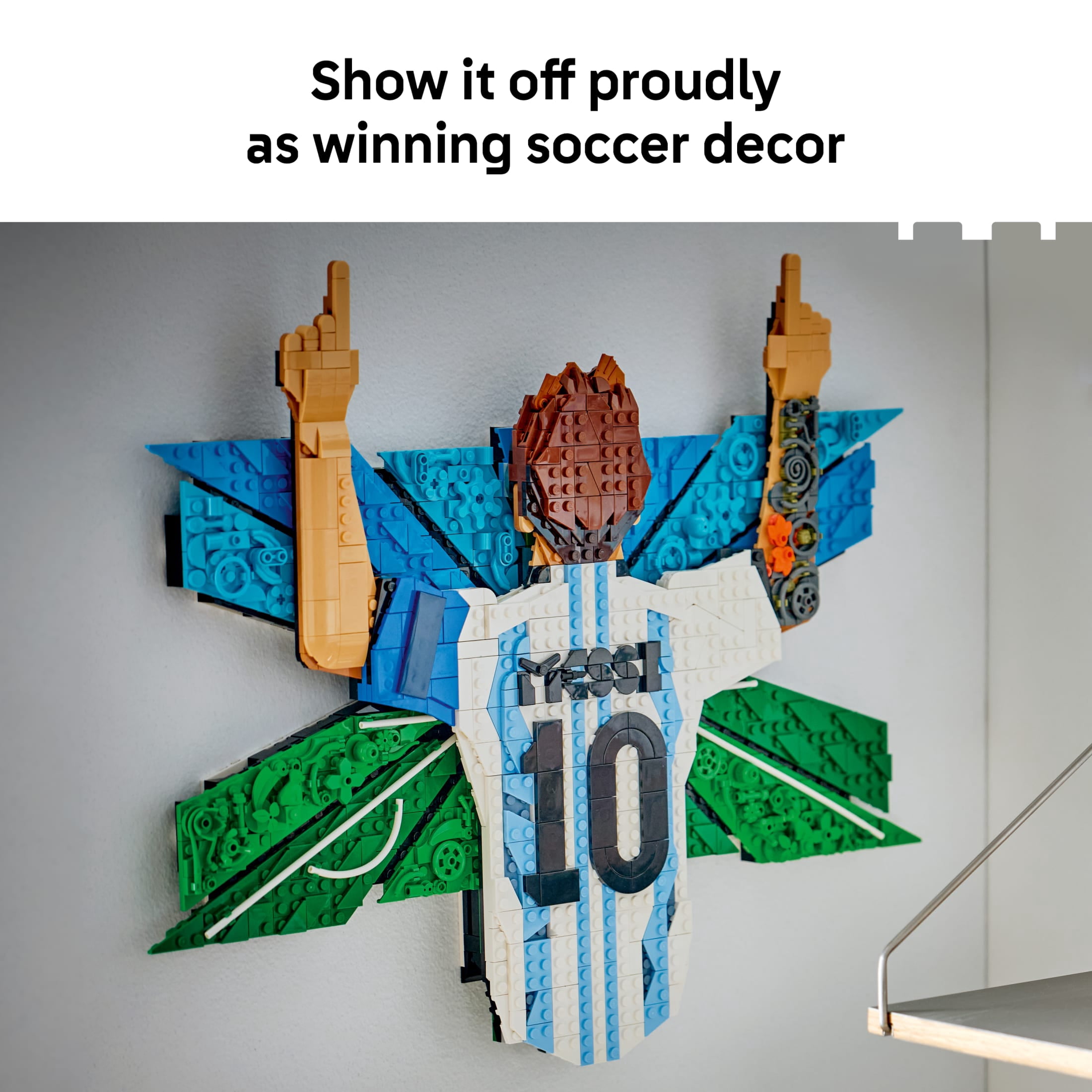 LEGO Editions Lionel Messi – Celebration - Building Set for Boys & Girls, Ages 14+ - Collectible Soccer Gift for Fans - Kids Bedroom or Shelf Decor - 43018