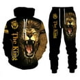 thumbnail image 6 of Men's Tracksuit Set Lion 3D Print Long Sleeve Jogging Running Sweatsuits, 6 of 6
