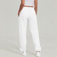 thumbnail image 5 of Sweatpants For Women Trendy Elastic Waist Cinch Bottom Lounge Pant Lightweight Baggy Joggers With Pocket 27" 28" 29" Inseam White XL, 5 of 6