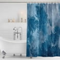 thumbnail image 4 of Vintage Blue Waterproof Fabric Shower Curtain,Oil Painting Modern Abstract Art Waterproof Fabric Shower Curtain for Bathroom Curtains Bathtubs Hotel Shower Curtains with 12 Hooks Extra Long 72x96, 4 of 8