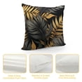 thumbnail image 4 of SHANXI Throw Pillow Covers Tropical Palm Leaves Gold Green Square Pillowcase for Home Decor Sofa Car Bedroom Pillow case 12x12in, 4 of 5