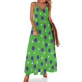 thumbnail image 1 of Vestido sin mangas estampado verde lima con lunares morados y blancos Ropa estética Vestidos Vestidos de gala mujer verano, 1 of 7