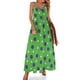 thumbnail image 1 of Vestido sin mangas estampado verde lima con lunares morados y blancos Ropa estética Vestidos Vestidos de gala mujer verano, 1 of 7