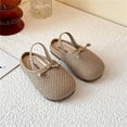 thumbnail image 2 of Djtdsds Kids Knit Closed-Toe Slide Sandals, Soft Non- Shoes Color:Khaki,Size:6-7 Years, 2 of 4