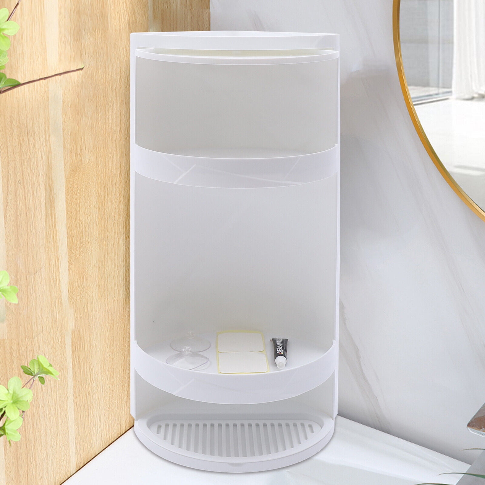 360°Rotating Bathroom Kitchen Storage Rack Organizer Shower Caddy Corner  Shelf/
