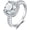 1-Sterling Silver, variant on 3ct Cushion Cut Halo Engagement Rings for Women, 14K Gold Plated 925 Sterling Silver Cubic Zirconia Love Promise Rings for Her, Anniversary Solitaire CZ Simulated Diamond Ring