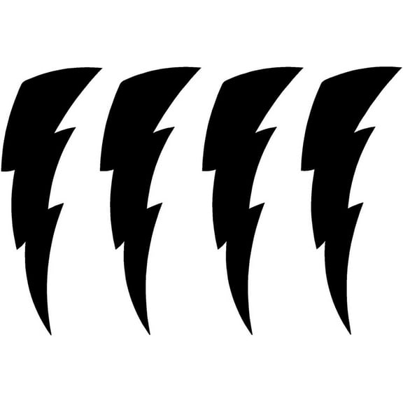 2 Pack - StickerDad® Lightning Bolts 4 Pack V2 Vinyl Decal - Size: 5", Color: BLACK - Windows, Walls, Bumpers, Laptop, Lockers, etc.