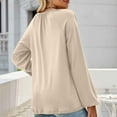 thumbnail image 5 of Annhoo Going out Tops for Women Long Sleeve V Neck Pleated Dressy Shirts Fall Loose Vacation Casual Clothes, 5 of 5