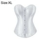thumbnail image 2 of Top tipo bustier con corsé y cintura deshuesada, túnica sexy con botones en la parte delantera - Blanco, 2 of 6