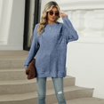 thumbnail image 5 of SWSMCLT Women's Soft Sweater Long Sleeve Casual Warm Tunic Top Knit Crewneck Fashion Spring Spandex Tunics Blue Small, 5 of 5