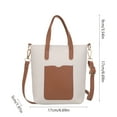 thumbnail image 3 of Women's Shoulder Bag | Casual Handbag Messenger Purse | Adjustable Strap Crossbody Tote | PU Leather | Versatile Stylish Design | Fits Phone & Wallet | 17x17x5cm | Brown White Black Khaki | 1 Pack, 3 of 6