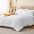 thumbnail image 6 of 7-Piece Queen Dusty Blue Grayish Blue Stitch Quilted Comforter Set, All Season Bed in a Bag with Sheets & Pillowcases, 6 of 10