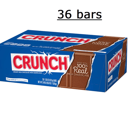 Nestle Milk Chocolate Crunch Bars, Full Size Bulk Christmas Candy 36 Count