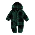 thumbnail image 2 of YHAJDS Girls Boys Winter Fleece Clothes Hooded Romper Snowsuit Footed Jumpsuit, 2 of 8