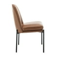 thumbnail image 6 of Wovenbyrd Bentley Modern Dining Chair, Curved Back, Metal Frame, Indoor - Camel Brown Faux Leather, 6 of 11