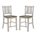 thumbnail image 2 of Furniture of America Waco Slat Back Wood White and Brown Counter Height Chairs (Set of 2), 2 of 7