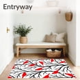 thumbnail image 3 of ODIKA 4'x6' Machine Washable Non-Slip Area Rug, Cardinal Perch with Winter Branch High Traffic Rug, Red, 738267, 3 of 7