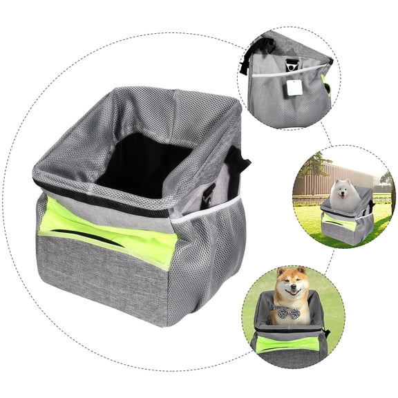 WEUVEB Folding Grey Pet Bike Basket for Dogs and Cats, and Comfortable Carrier for Outdoor Rides