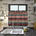 thumbnail image 4 of Yayeee Kitchen Curtains Tier Pair Light Filtering 27"x24" Rod Pocket Short Cafe Window Panel, Tribal Geometric, 4 of 7