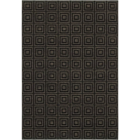 Garden Party Savannah Square House Indoor/Outdoor Rug, Black Tie, 8' x 10'4"