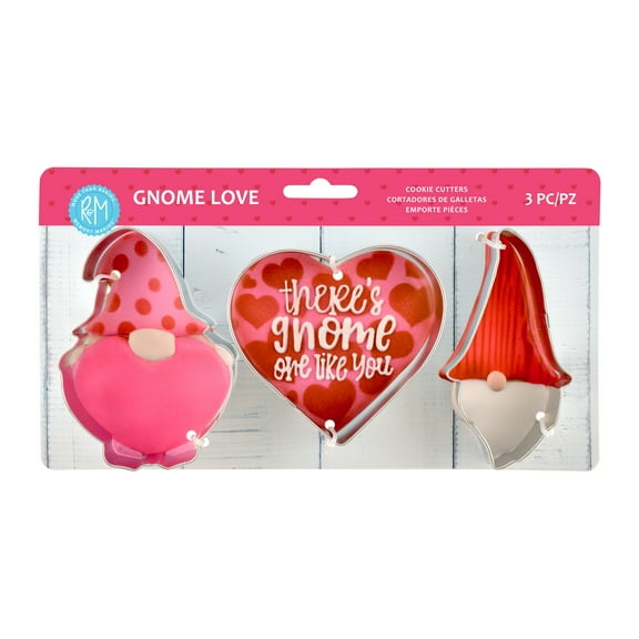 R&M International Valentine Gnome 3 Piece Cookie Cutter Set