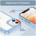 thumbnail image 3 of Allytech iPhone 12 Case, 6.1 Inch, Shock Resistant Rubber Soft TPU Bumper Heavy Duty Acrylic Clear Back Hard Case Cover, Blue, 3 of 8