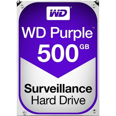 WD Purple 500GB Surveillance Hard Disk Drive - 5400 RPM Class SATA 6 Gb/s 64MB Cache 3.5 Inch - WD05PURZ