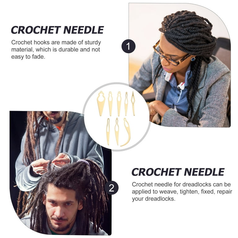 8 Pcs Crochet Hook Hair Loc Needle for Dreads Dread Braid Crochet Crochet  Interlock Stainless Steel 