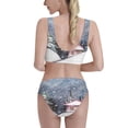 thumbnail image 3 of Picia Watercolor Winter Landscape For Christmas Women's High Waisted Bikini Scoop Neck Swimsuit Two Pieces Bathing Suit-Large, 3 of 8