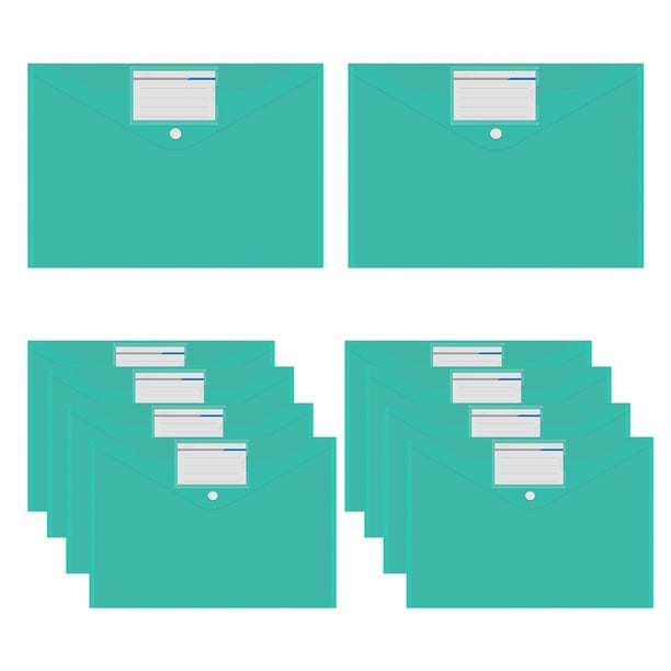 10 sobres multiusos para carpetas de archivos, recibos, pasaportes y fotografías. verde