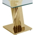 thumbnail image 2 of Table d'Extrémité de Canapé en Verre Transparent Géométrique avec Acier Inoxydable Doré, 2 of 3