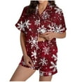 thumbnail image 6 of HOMBOM Christmas Pajamas for Women Loungewear Red Button down One Sets Holiday Xmas Ladies Pjs, 6 of 9