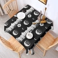 thumbnail image 2 of Black White Moon Flower Mountain Pattern Square Tablecloth,Waterproof Square Table Cover,Wipeable Spillproof Washable Table Cover for Home Kitchen Party Decor 60"x60"(152x152cm), 2 of 6