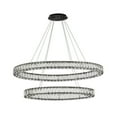 thumbnail image 7 of Indoor Ceiling Decorative Iron And Stainless Steel Monroe 40 Inch Led Oval Double Ring Pendant - Black, 7 of 7