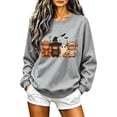 thumbnail image 2 of HOMBOM Womens Graphic Sweatshirts No Hood Crewneck Graphic Long Sleeve Soft Gray Pullover for Young Women Festive Funny Sweat Shirts,L, 2 of 4