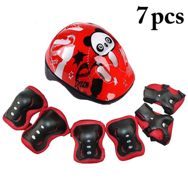 7PCS Protective Gear Set Including Helmet Elbow Supports Knee Pads Hand Guards for Children