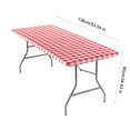 thumbnail image 5 of Herrnalise Picnic Table Cover,Waterproof Windproof Rectangle Vinyl Camping Essentials Tablecloth for 6 Ft Tables,Pink-white Checkered Elastic Fitted Outdoor Picnic Table Cloth for Picnic Camping, 5 of 8