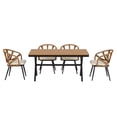 thumbnail image 6 of 5 Pieces Outdoor Patio Dining Set, Outdoor Contemporary Acacia Wood Table and Chairs Set for Garden & Poolside, Yellow, 6 of 10